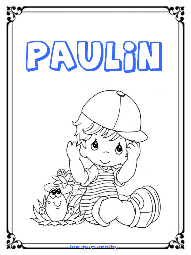 coloriage prenom PAULIN EN COLORIAGE