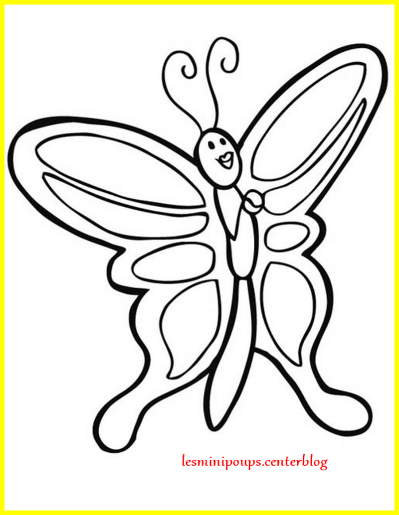 coloriage papillon qui sourit